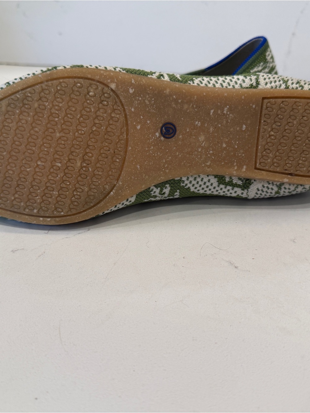 Rothy's Classic The Point - Green and White Pointed Knit Ballet Flats - Picture 3 of 5